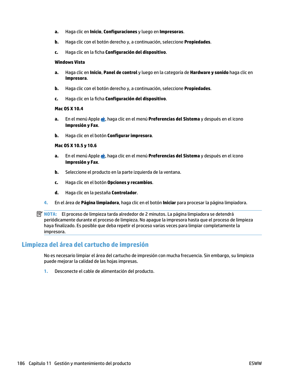 Limpieza del área del cartucho de impresión | HP laserjet m1212nf Manual del usuario | Página 200 / 288
