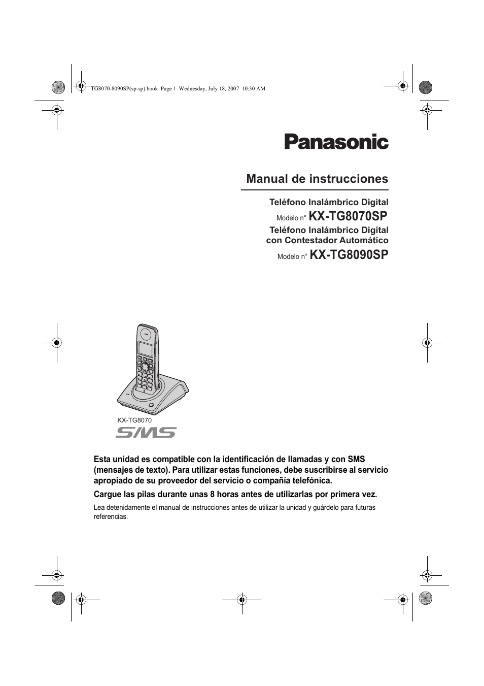 Panasonic KXTG8090SP Manual del usuario | Páginas: 40 | También para: KXTG8070SP