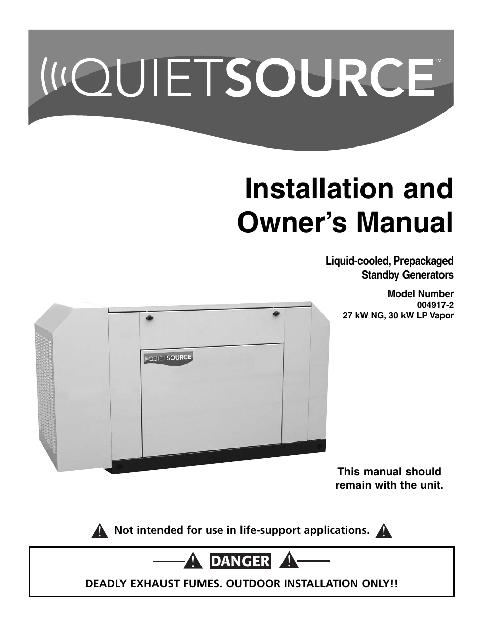 Generac Power Systems 004917-2 User Manual | 48 pages