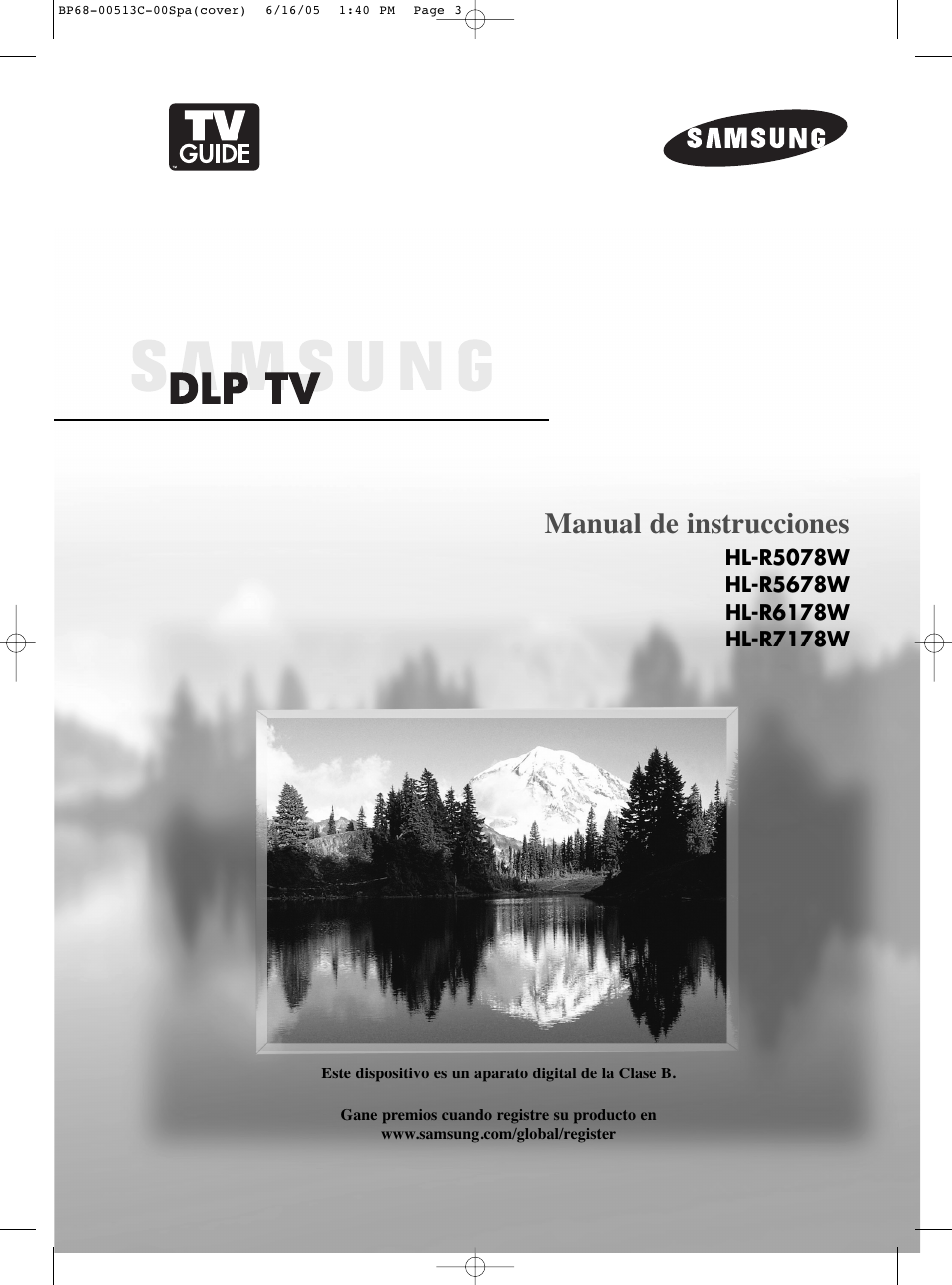 Samsung HL-R5078W Manual del usuario | Páginas: 144