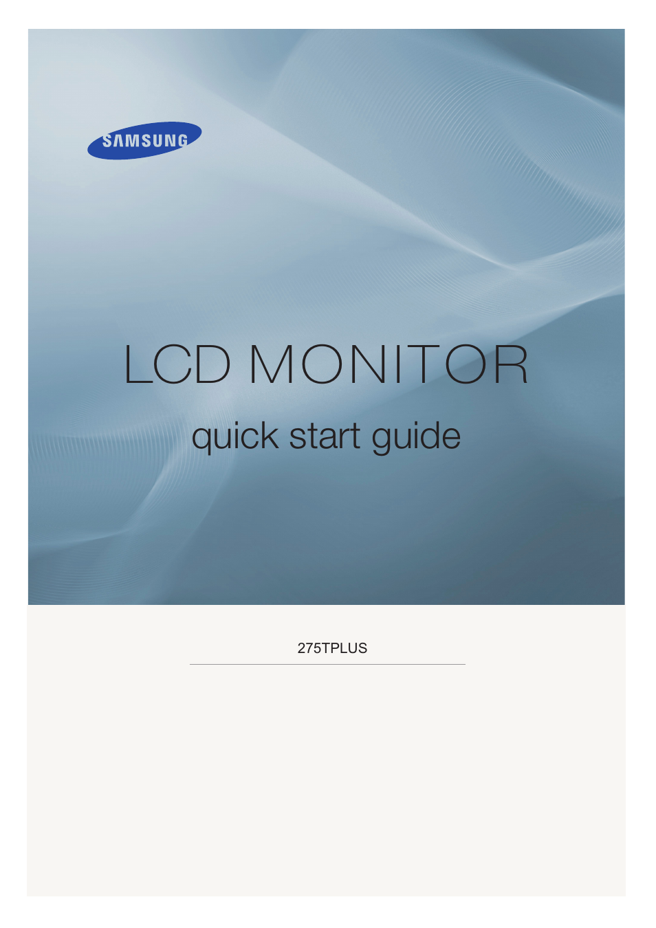 Samsung LCD MONITOR 275TPLUS Manual del usuario | Páginas: 20
