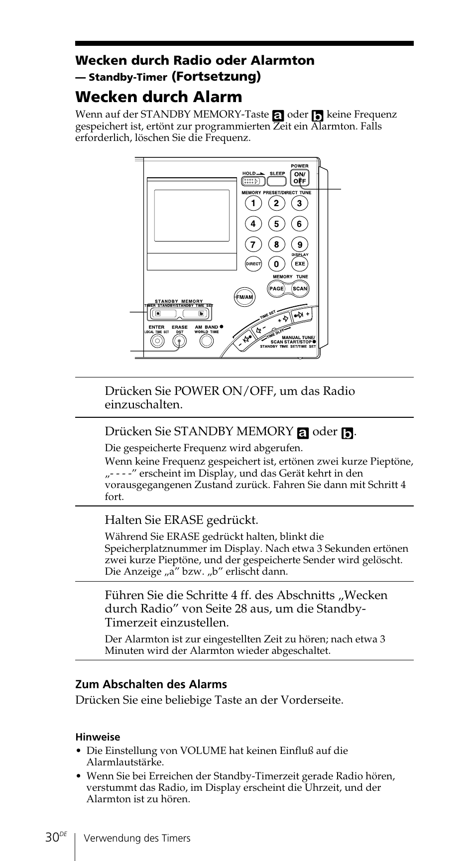 Wecken durch alarm | Sony ICF-SW7600GR User Manual | Page 110 / 242