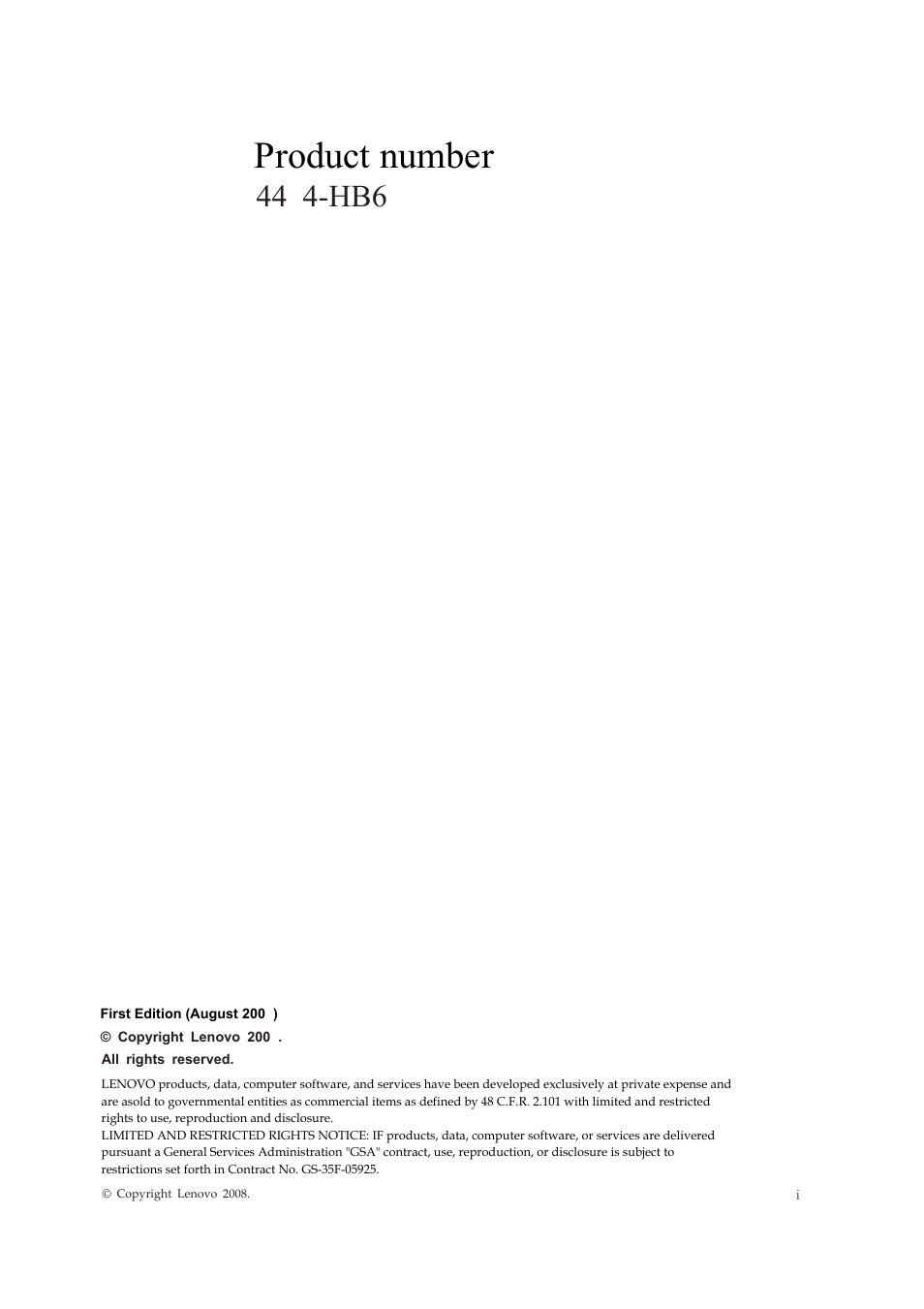 Product number | Lenovo 4424-HB6 User Manual | Page 2 / 34