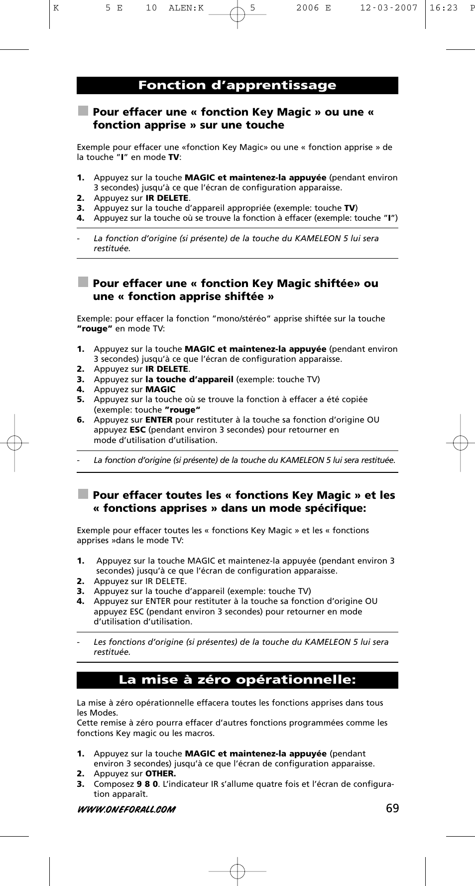 One for All KAMELEON 5 User Manual | Page 70 / 293