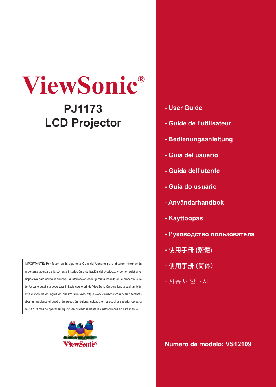 VIEWSONIC VS12109 Manual del usuario | Páginas: 127