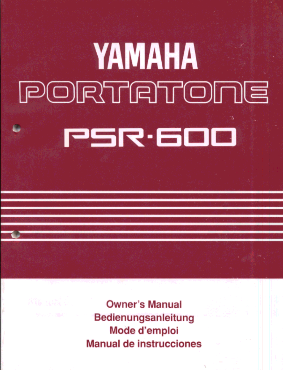 Yamaha Portatone PSR-600 Manual del usuario | Páginas: 27