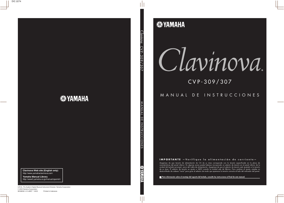 Yamaha Clavinova CVP-307 Manual del usuario | Páginas: 224