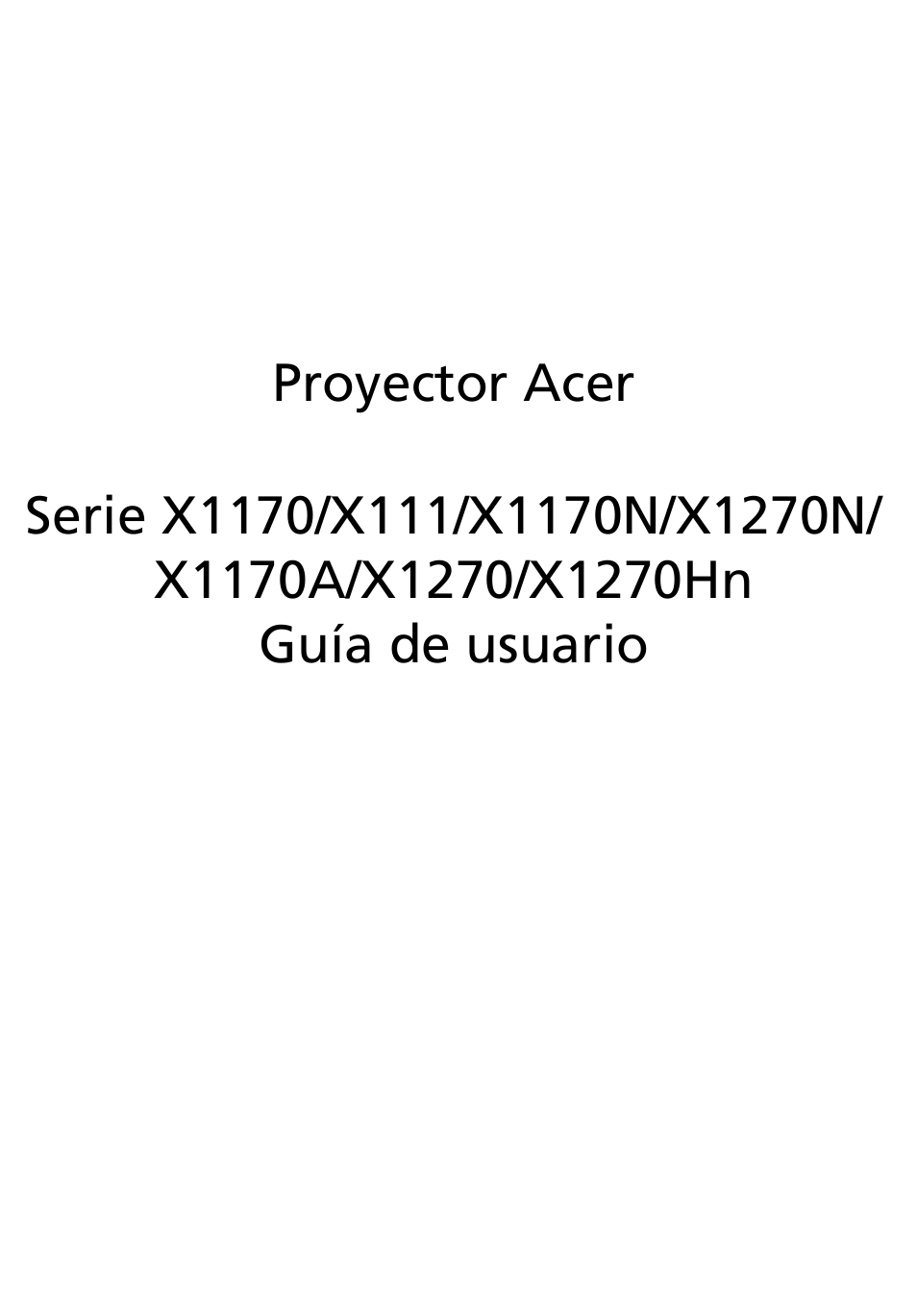 Acer X1270 Manual del usuario | Páginas: 67