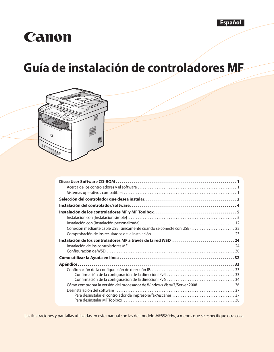 Canon i-SENSYS MF5980dw Manual del usuario | Páginas: 40