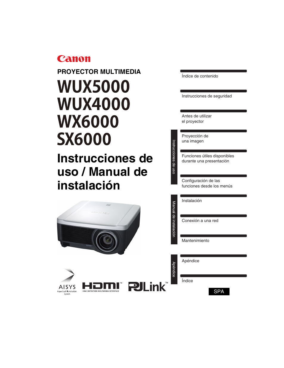 Canon XEED WUX4000 Manual del usuario | Páginas: 242