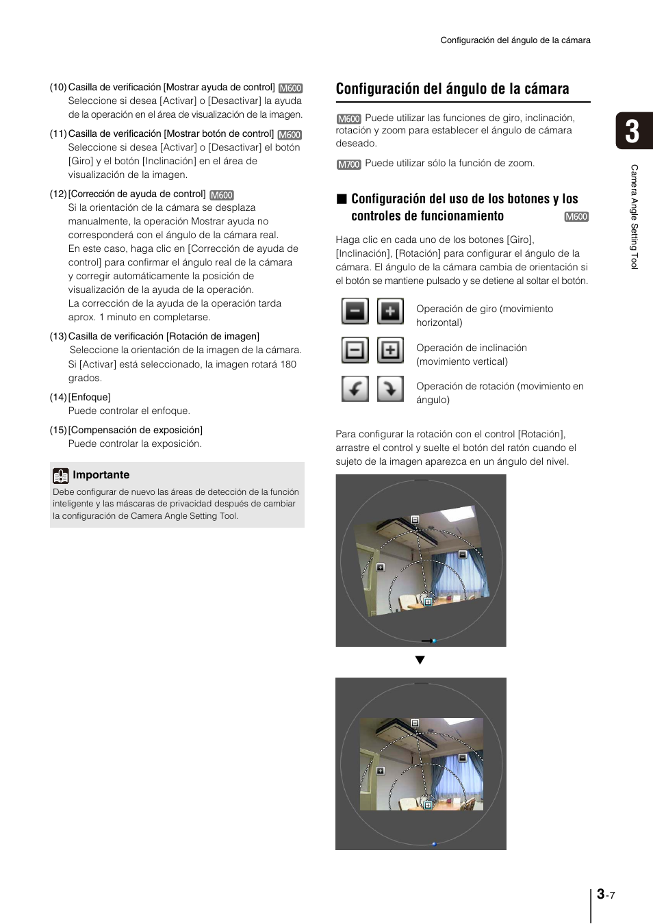 Configuración del ángulo de la cámara, Configuración del ángulo de la cámara -7 | Canon VB-M700F Manual del usuario | Página 37 / 159