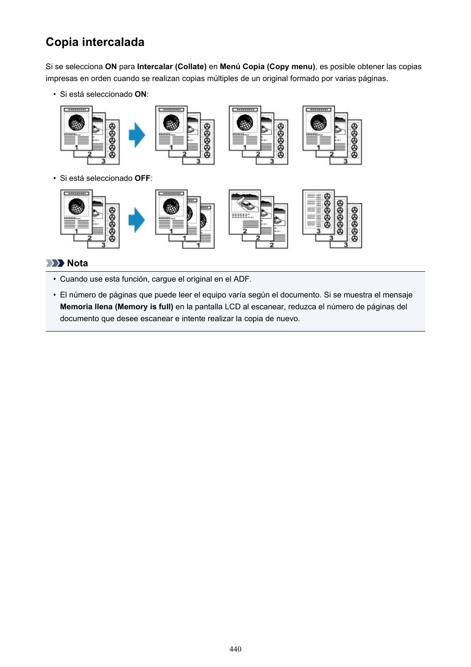 Copia intercalada | Canon PIXMA MX475 Manual del usuario | Página 440 / 973