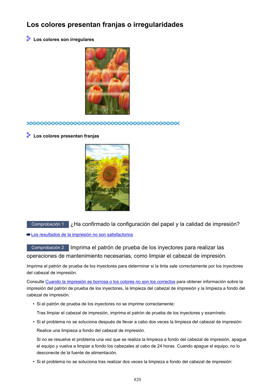 Los colores presentan franjas o irregularidades | Canon PIXMA MX475 Manual del usuario | Página 820 / 973