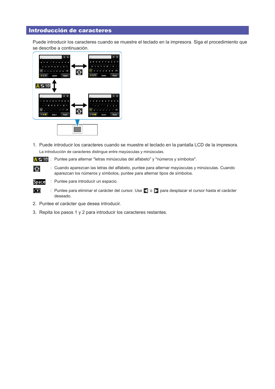 Introducción de caracteres | Canon PIXMA MG7150 Manual del usuario | Página 14 / 27