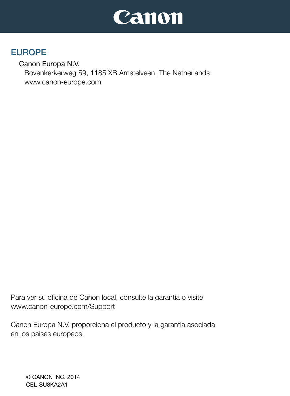 Cover 4, Europe | Canon LEGRIA mini Manual del usuario | Página 256 / 256