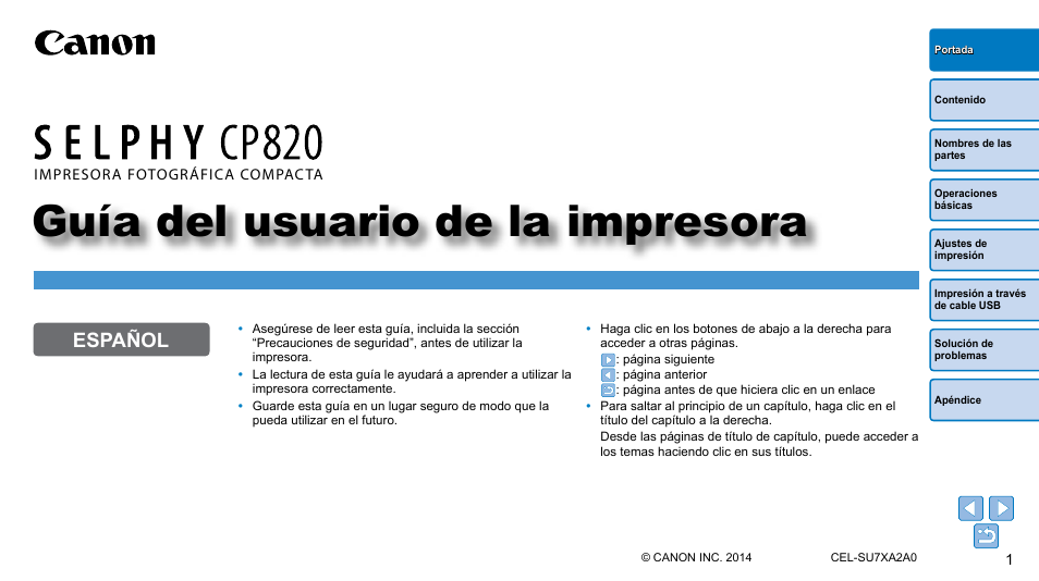 Canon SELPHY CP820 Manual del usuario | Páginas: 40