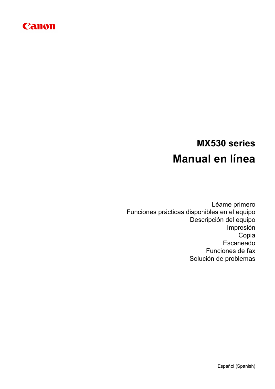Canon PIXMA MX535 Manual del usuario | Páginas: 1083