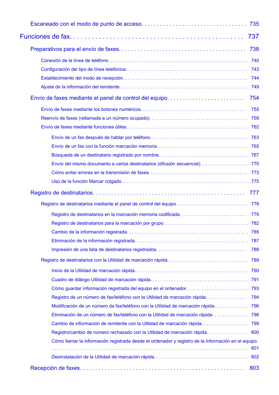 Funciones de fax | Canon PIXMA MX535 Manual del usuario | Página 11 / 1083