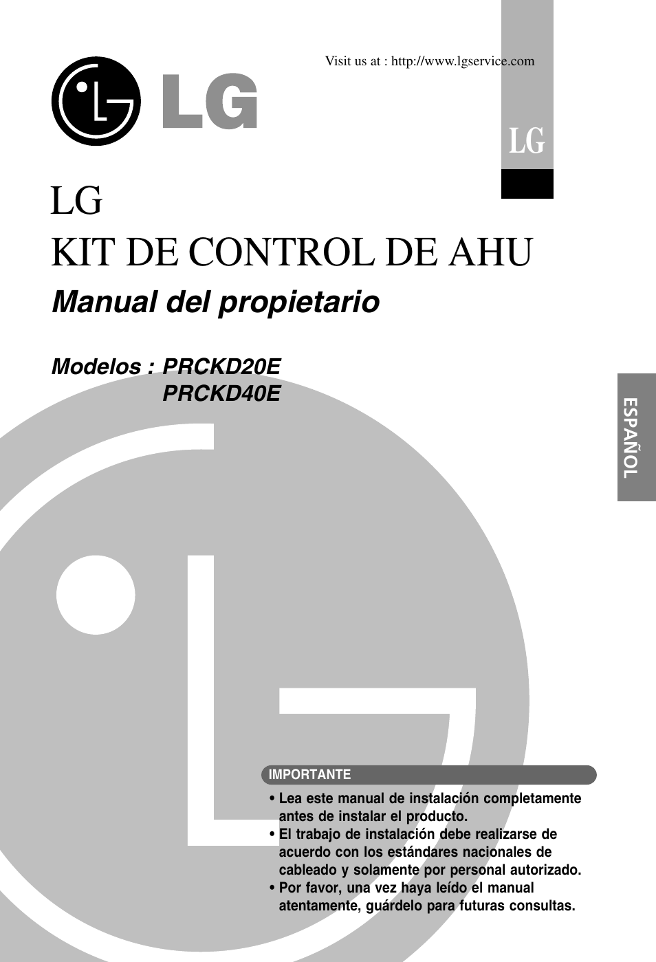 LG PRCKD20E Manual del usuario | Páginas: 35