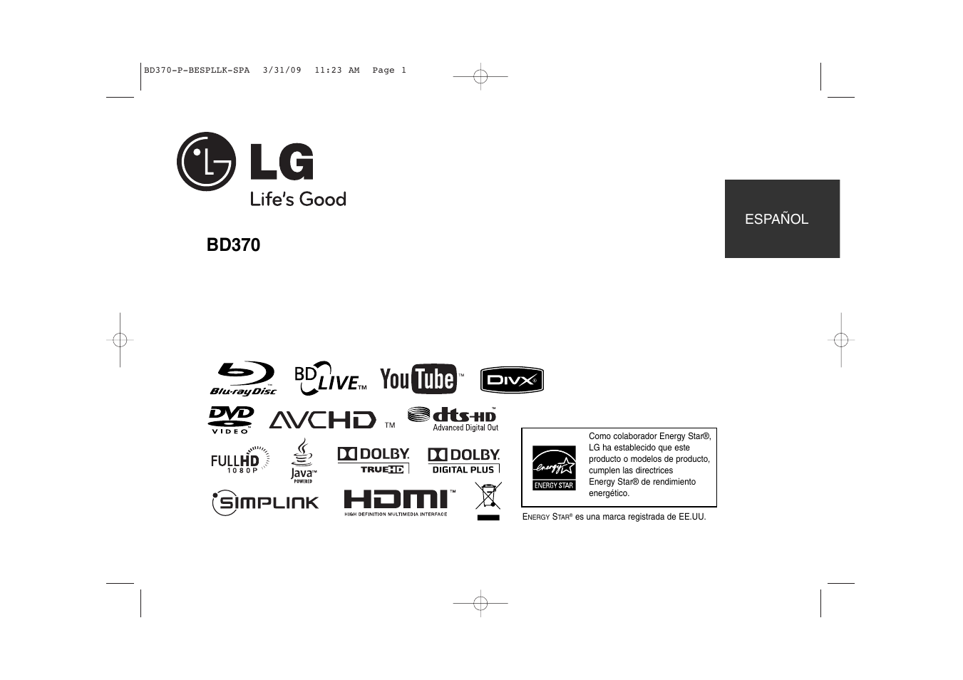 LG BD370 Manual del usuario | Páginas: 48