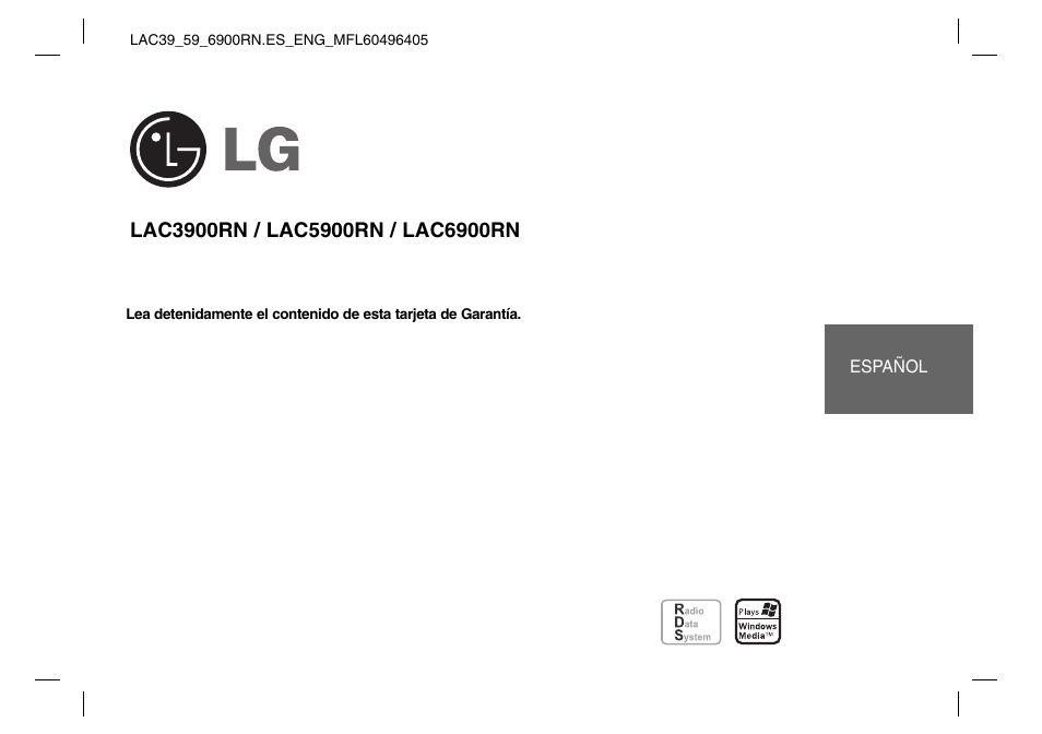 LG LAC5900RN Manual del usuario | Páginas: 16