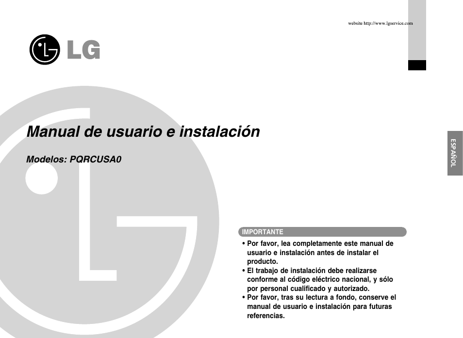 LG PQRCUSA0 Manual del usuario | Páginas: 27