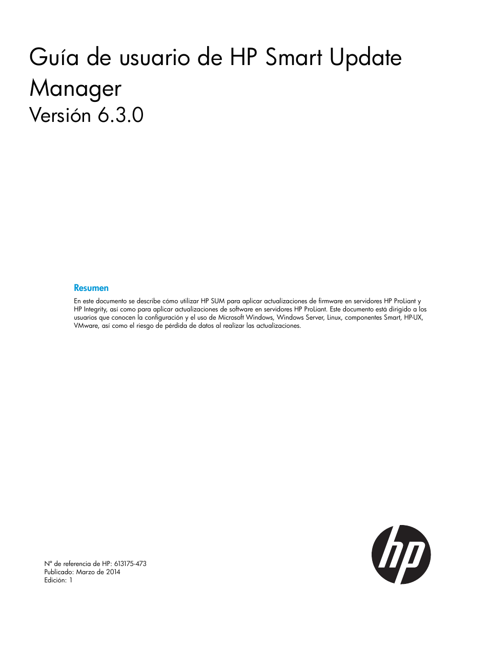 HP Smart Update Manager Manual del usuario | Páginas: 146