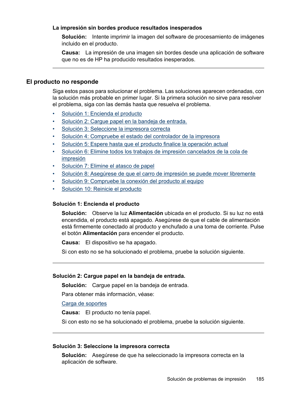 El producto no responde | HP Officejet 6500 Manual del usuario | Página 189 / 322