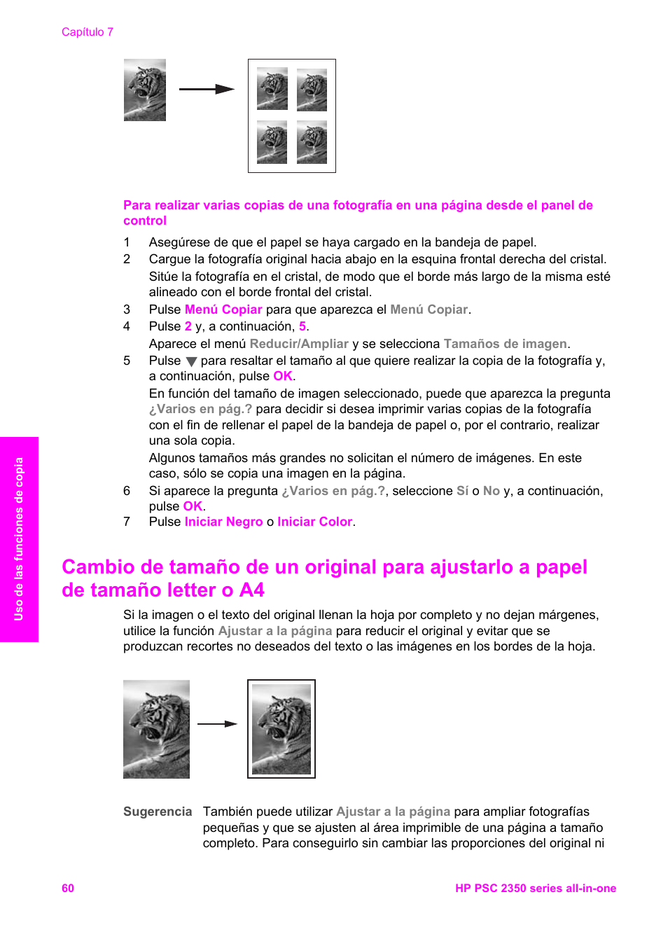 HP Impresora Todo-en-Uno HP PSC 2350 Manual del usuario | Página 63 / 142