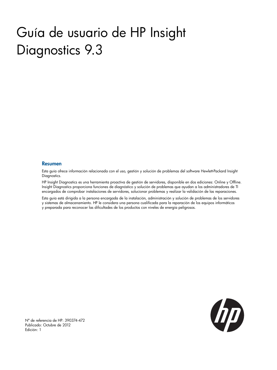 HP Software HP Insight Diagnostics Manual del usuario | Páginas: 44