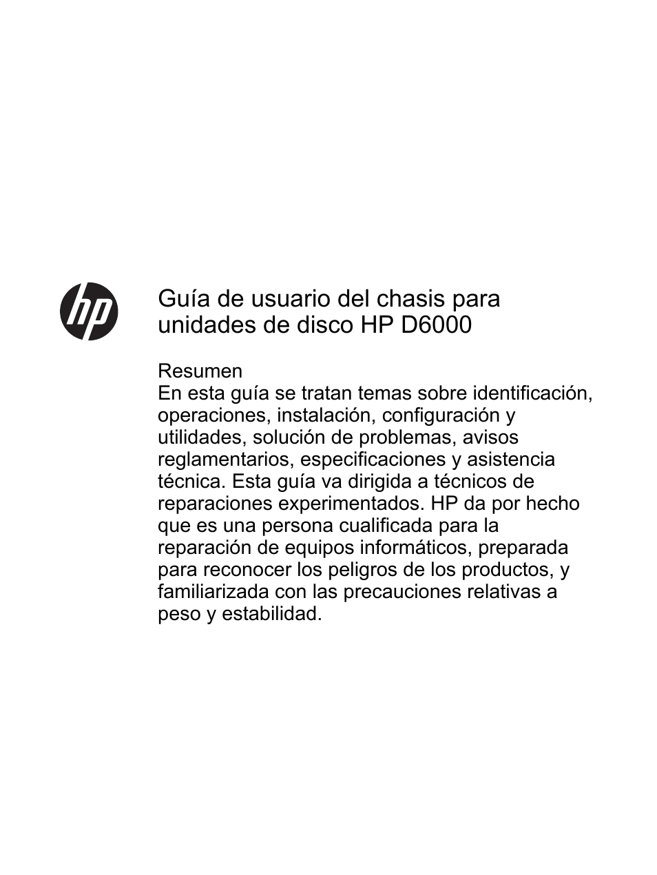 HP Cajas de discos HP D6000 Manual del usuario | Páginas: 54