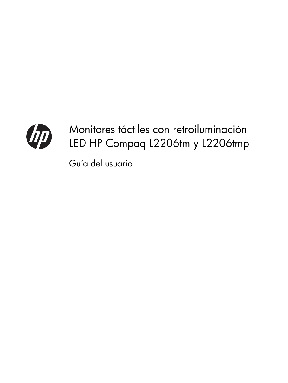 HP Monitor táctil LED retroiluminado HP Compaq L2206tm de 215 pulgadas Manual del usuario | Páginas: 32