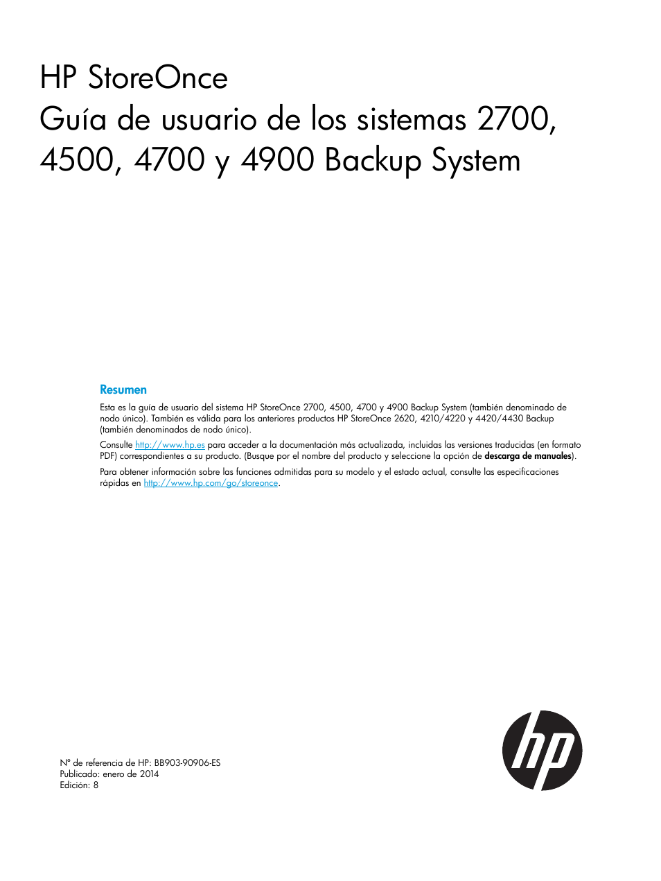 HP Copia de seguridad HP StoreOnce Manual del usuario | Páginas: 201