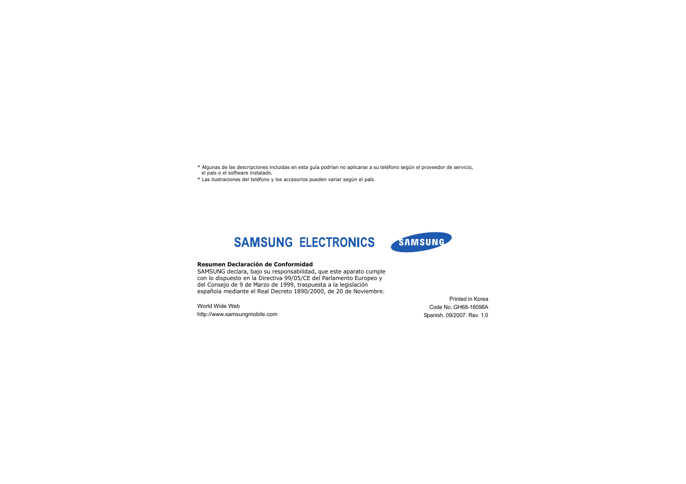 Samsung SGH-F210 Manual del usuario | Páginas: 56