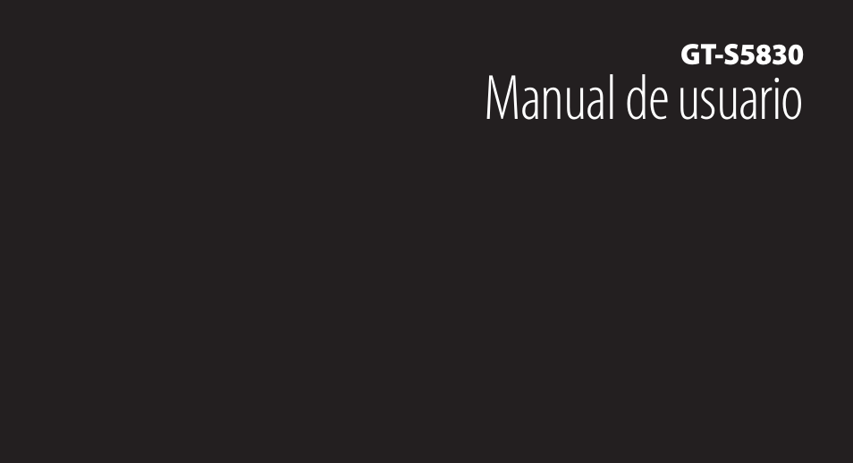 Samsung GT-S5830 Manual del usuario | Páginas: 132