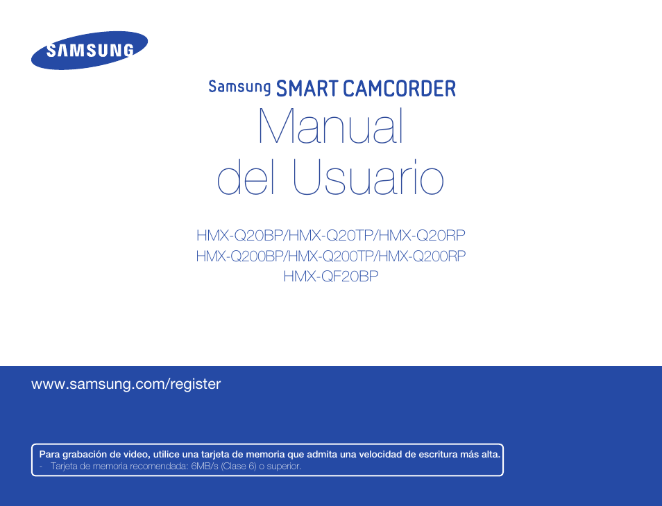 Samsung HMX-Q20BP Manual del usuario | Páginas: 132