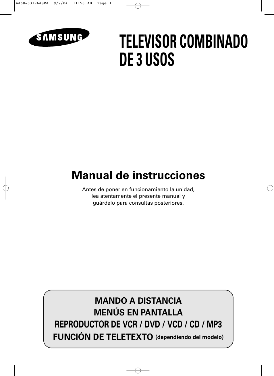 Samsung UW28J10VD Manual del usuario | Páginas: 82