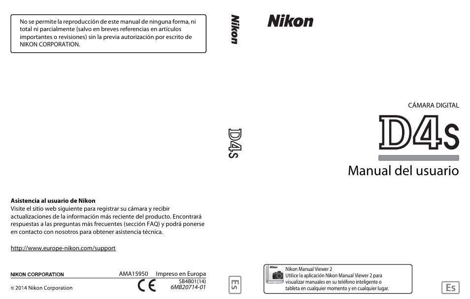 Nikon D4S Manual del usuario | Páginas: 500
