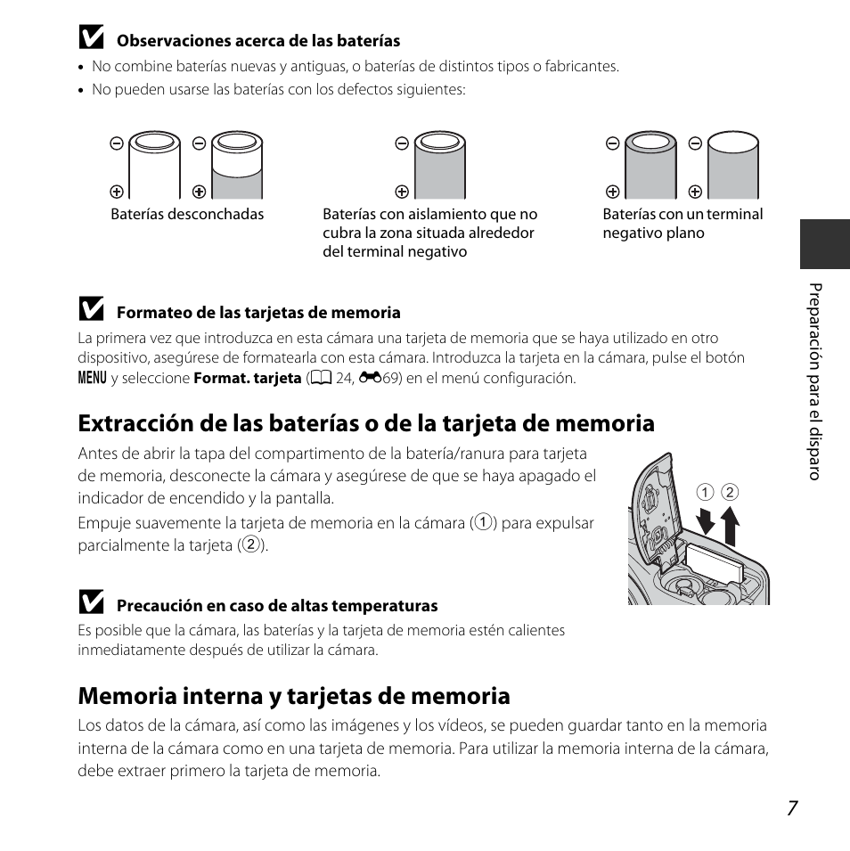 Memoria interna y tarjetas de memoria | Nikon COOLPIX-L29 Manual del usuario | Página 27 / 156