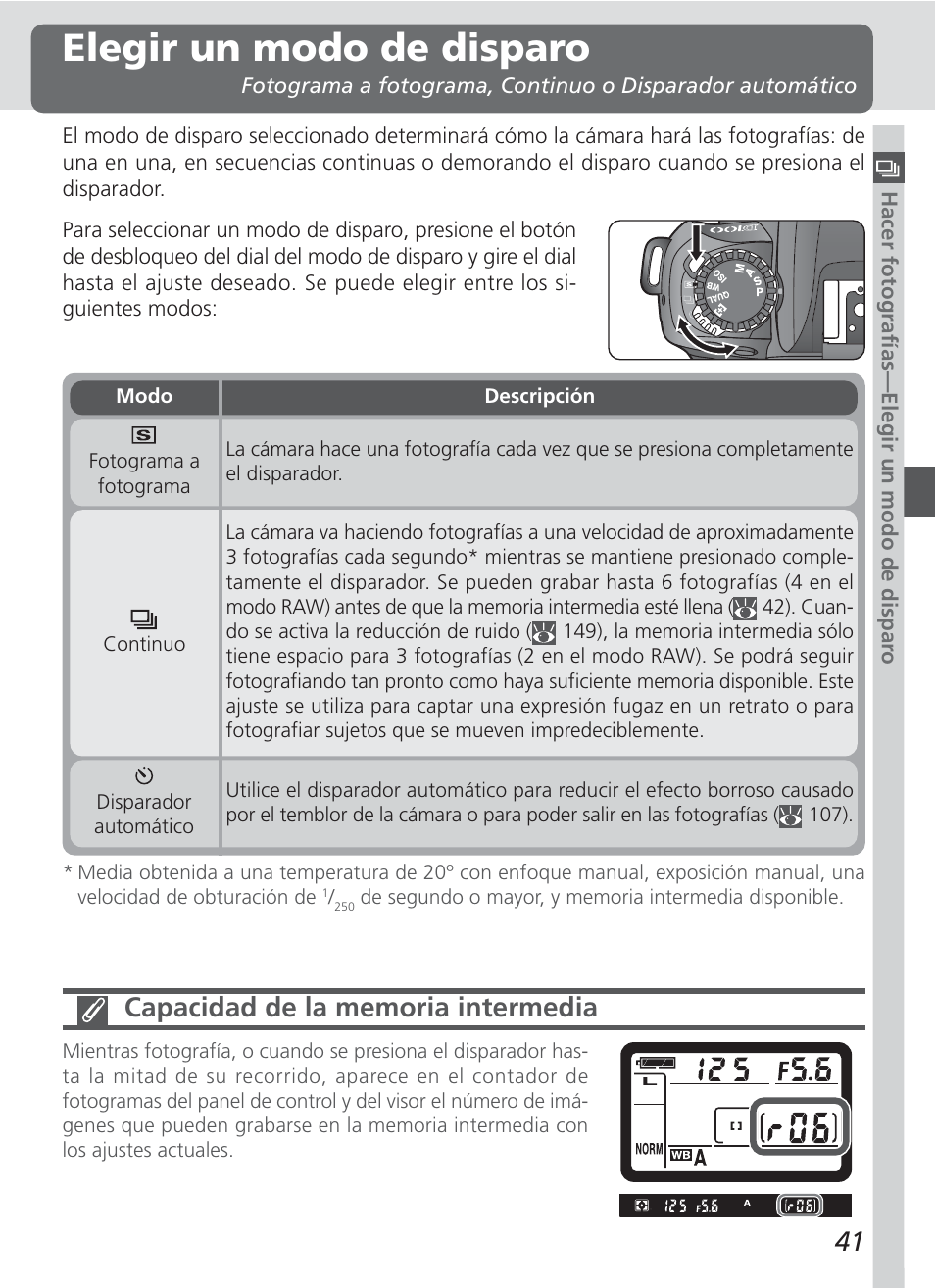 Elegir un modo de disparo | Nikon D100 Manual del usuario | Página 53 / 212