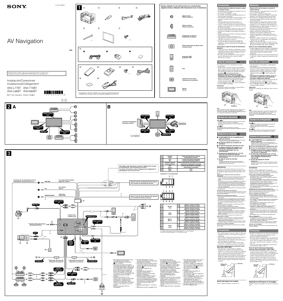 Sony XNV-L66BT Manual del usuario | Páginas: 2