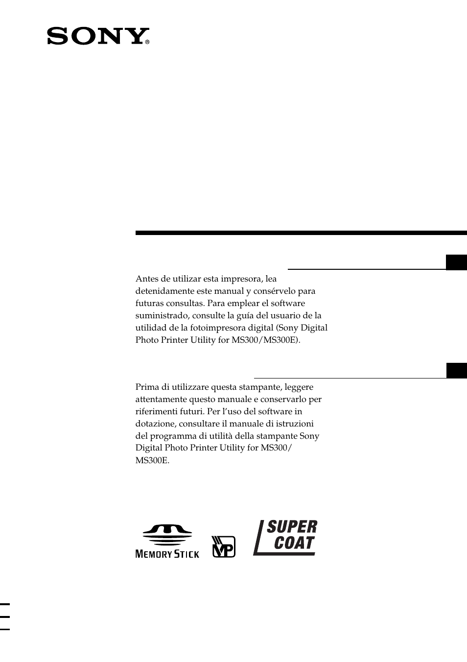 Sony DPP-MS300E Manual del usuario | Páginas: 112