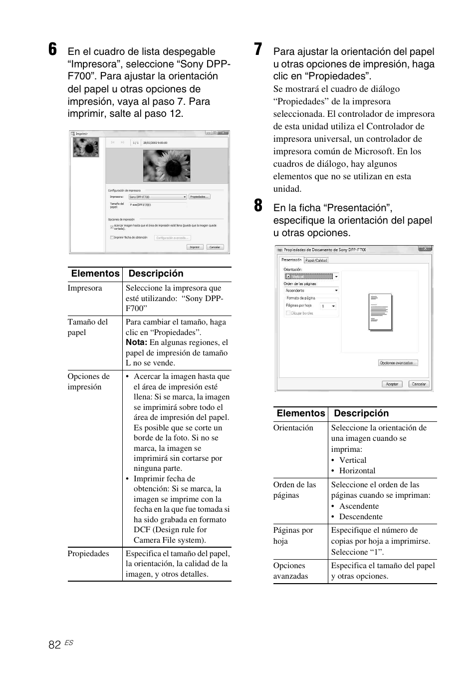 Sony DPP-F700 Manual del usuario | Página 82 / 115