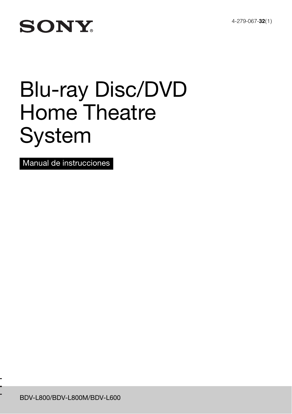 Sony BDV-L600 Manual del usuario | Páginas: 89