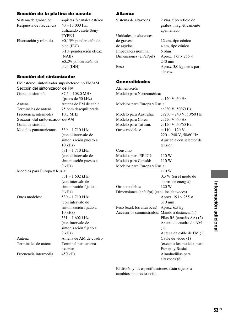 Sony CMT-SV2D Manual del usuario | Página 109 / 116