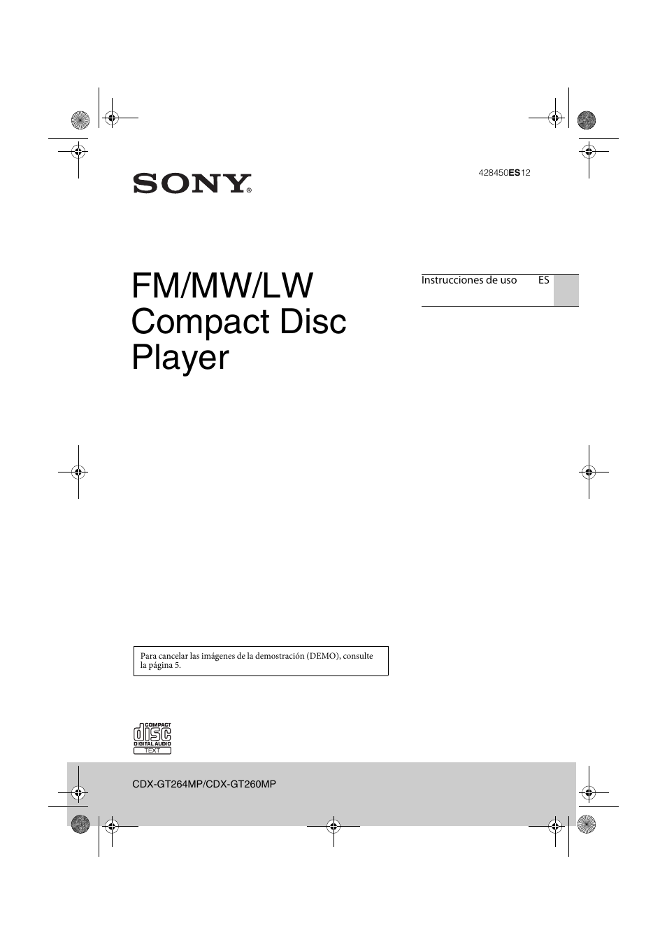 Sony CDX-GT264MP Manual del usuario | Páginas: 20