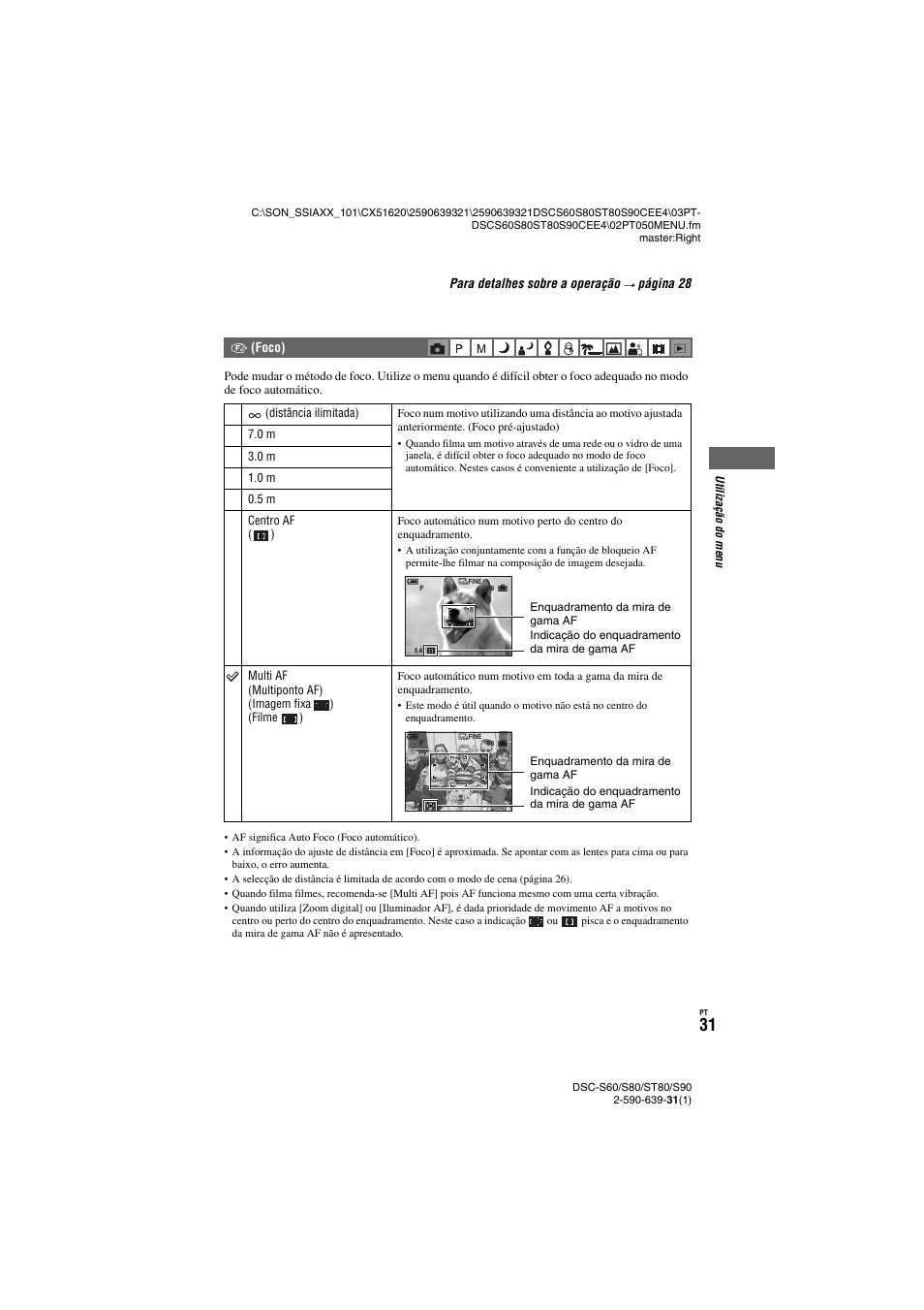 Foco), Ma af (31) | Sony DSC-ST80 Manual del usuario | Página 135 / 207