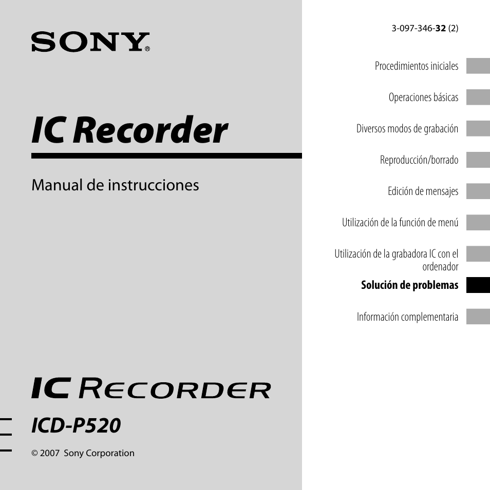 Sony ICD-P520 Manual del usuario | Páginas: 56