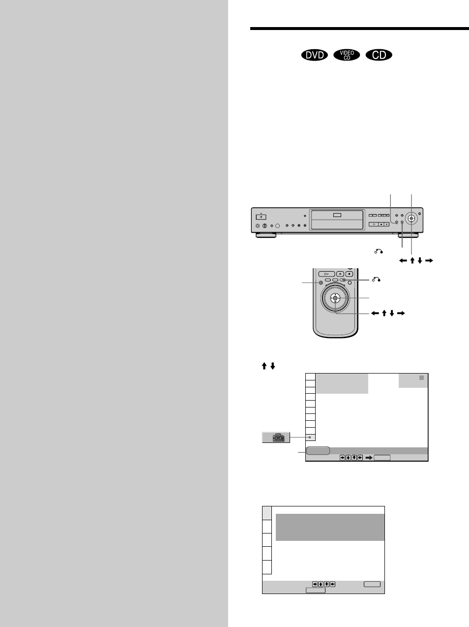 Ajustes, Uso de la pantalla de ajustes | Sony DVP-S735D Manual del usuario | Página 54 / 164