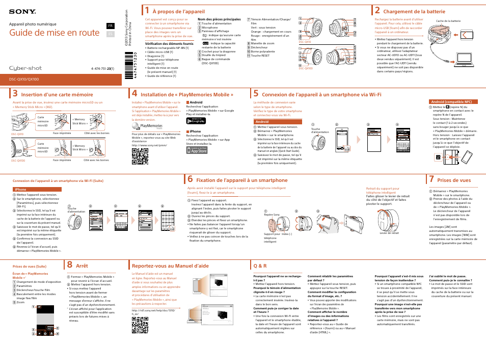 Sony DSC-QX100 Manual del usuario | Páginas: 2